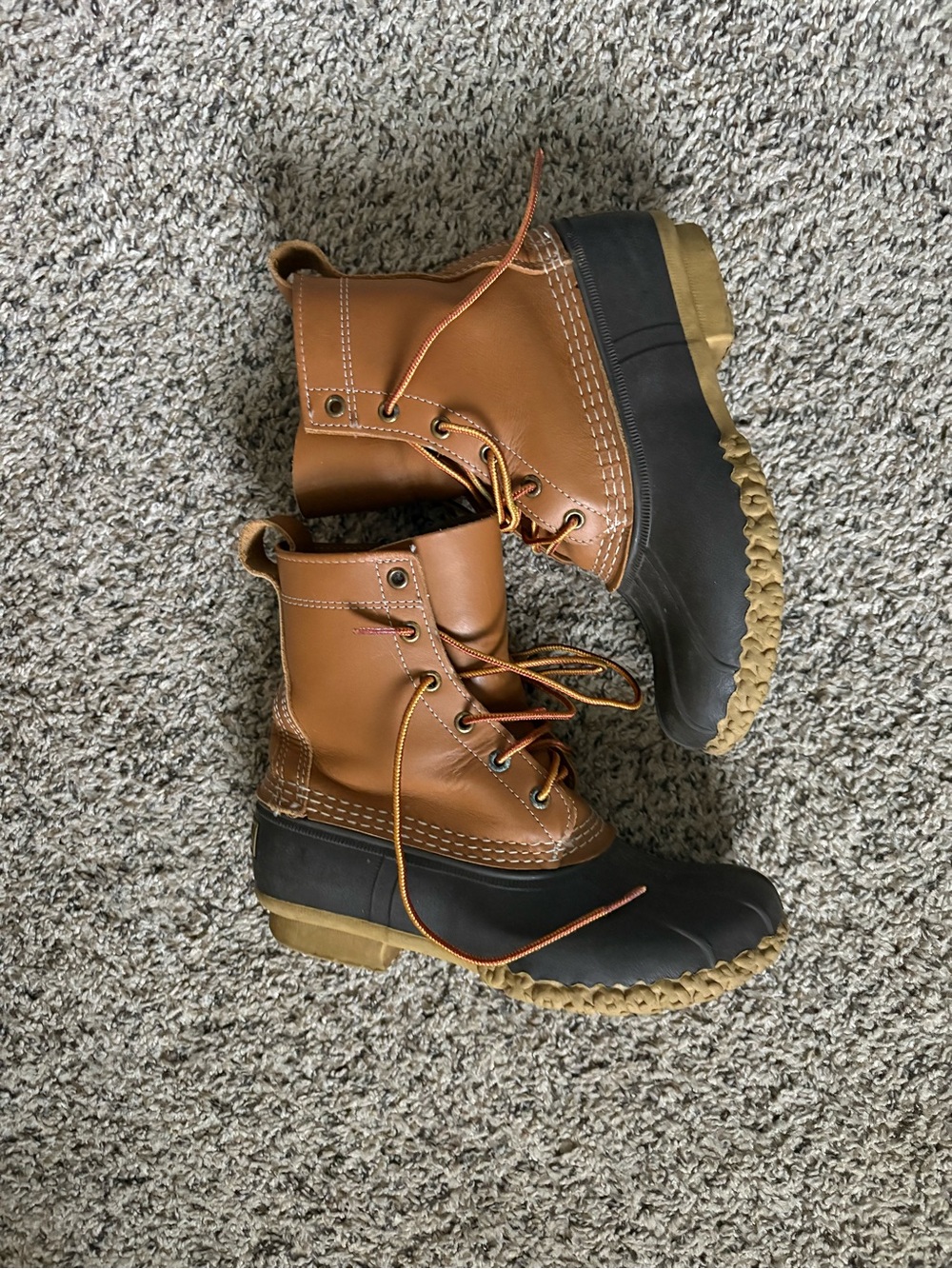 L.L. Bean Women's Tan Brown Uninsulated Duck Bean Boots, Size: 7 Medium Fall